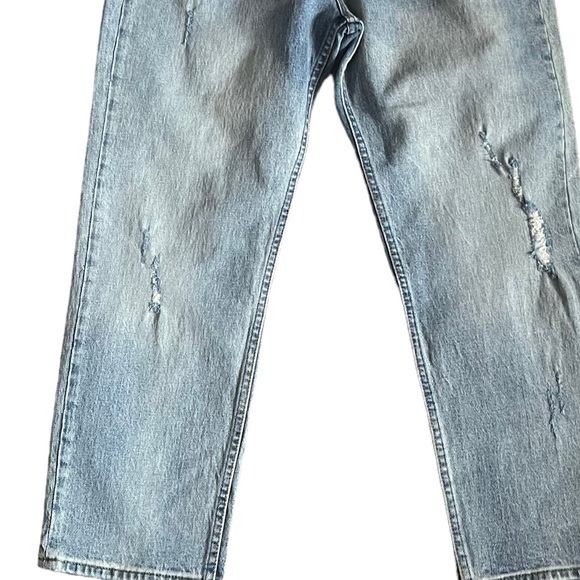 GAP Cone Denim High Rise Straight Crop Jeans Medium Indigo Wash Button Fly Sz 29 - Picture 6 of 11